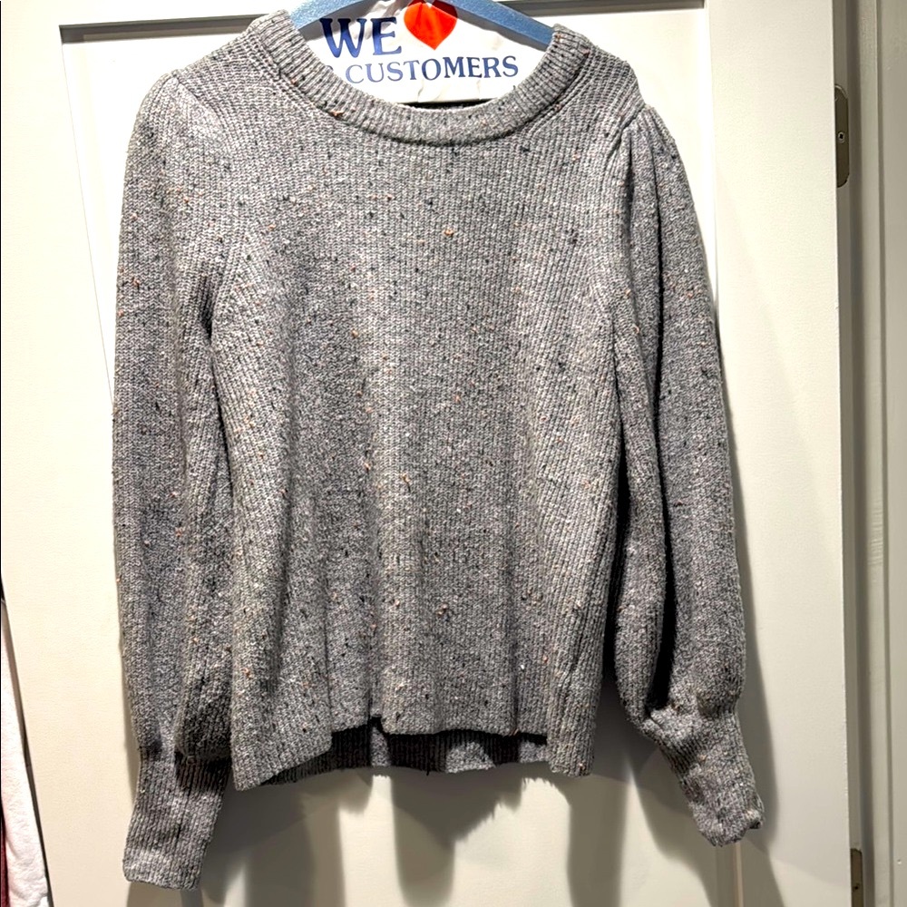 1. State Nordstrom Gray speckled Women's Sweater, puff sleeves-perfect condition